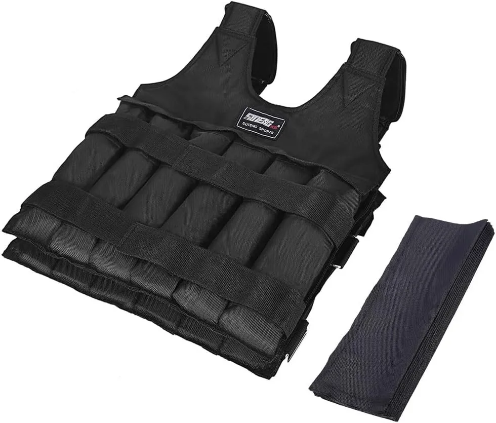 110LB Weighted Vests Workout Vests, Adjustable Body Weight Vest with Reflective Stripe Running Vest for Men Women Strength Training, Training Workout, Jogging, Walking