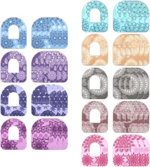 36 PCS Overpatches for Omnipod 5, Waterproof and Sweatproof Pre-Cut Adhesive Patches Compatible with Omnipod 5, Long-Lasting Flexible CGM Sensor Covers Stickers, Durable Bohemian Adhesive Tape
