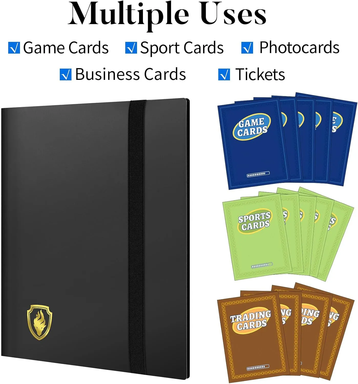 396 Pockets Trading Card Binder - 9 Pocket Premium Collector Album for Standard Cards, Side Loading Collection Folder for MTG, TCG, Game and Sport Cards, Blue