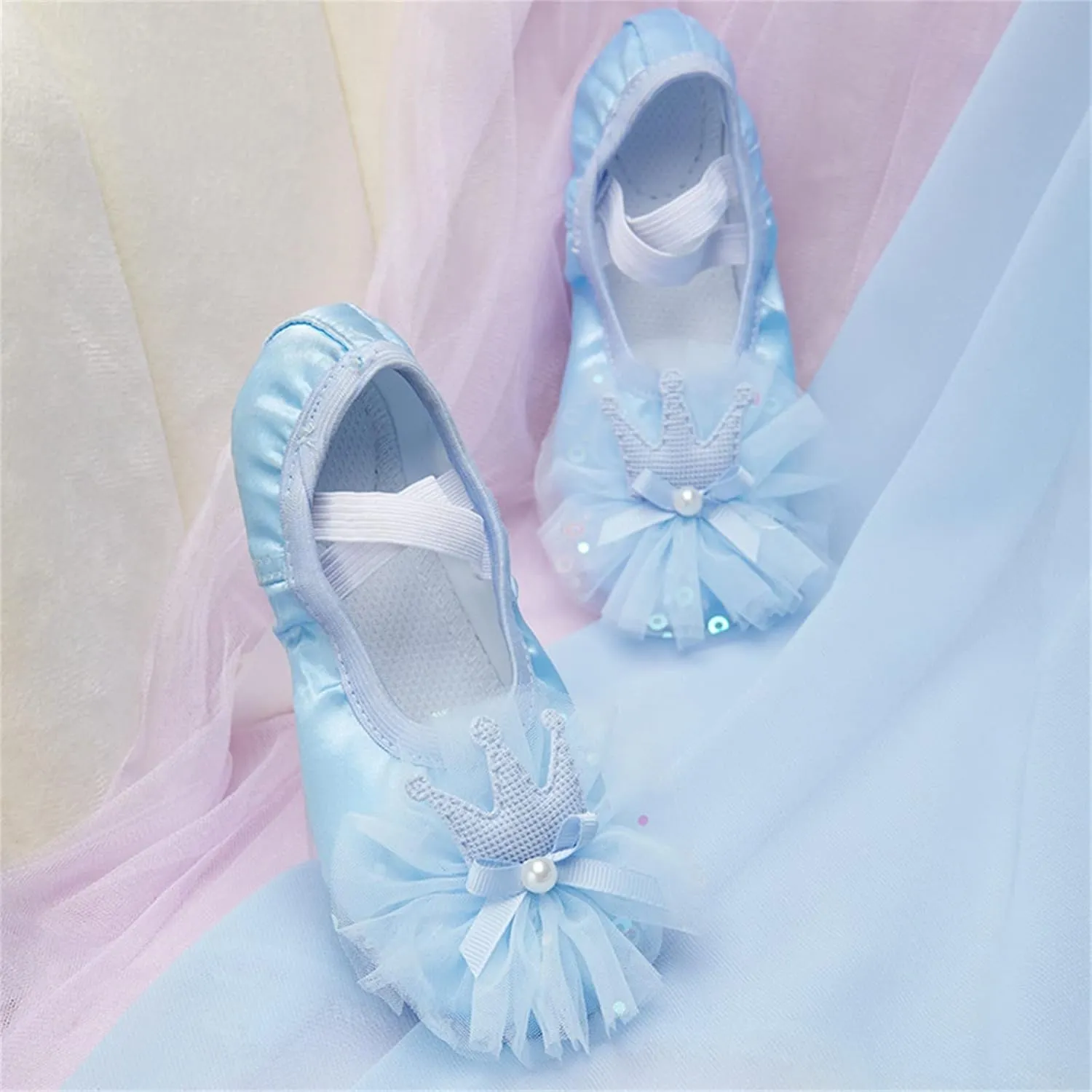 Baby Mary Jane Flats Princess Christening Baptism Premium Non Slip Soft Rubber Sole Crib Sneaker for Baptism/Crawling
