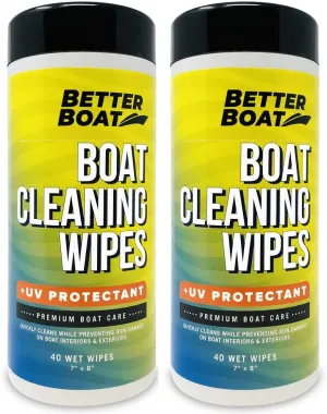 Boat Cleaner Wipes with UV Protection, Marine Vinyl Cleaner and Protectant, for Boat Seats, Car Leather, Dashboard, Console, Interior, and Exterior Cleaning Supplies