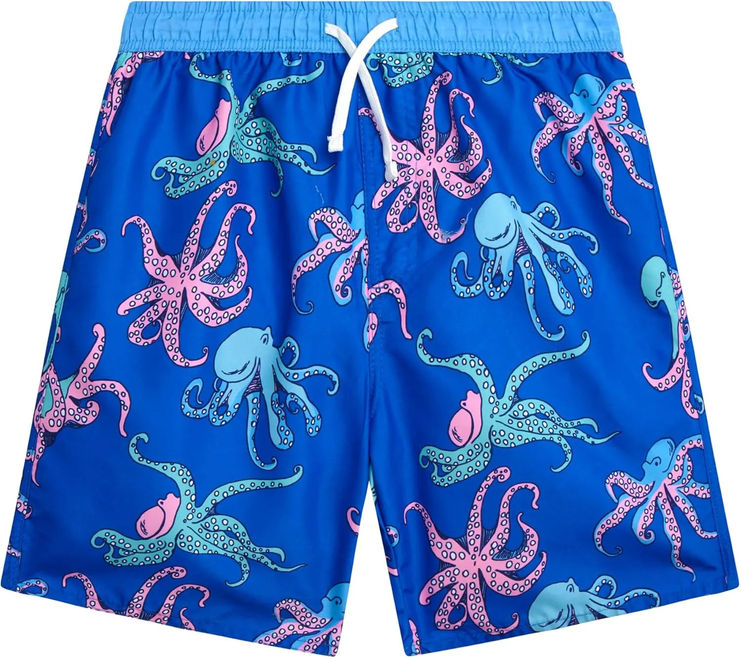 Boys Swim Trunks - Quick Dry Sun Protection Board Shorts with Breathable Mesh Lining and Drawstring Waist (Sizes: 8-18)