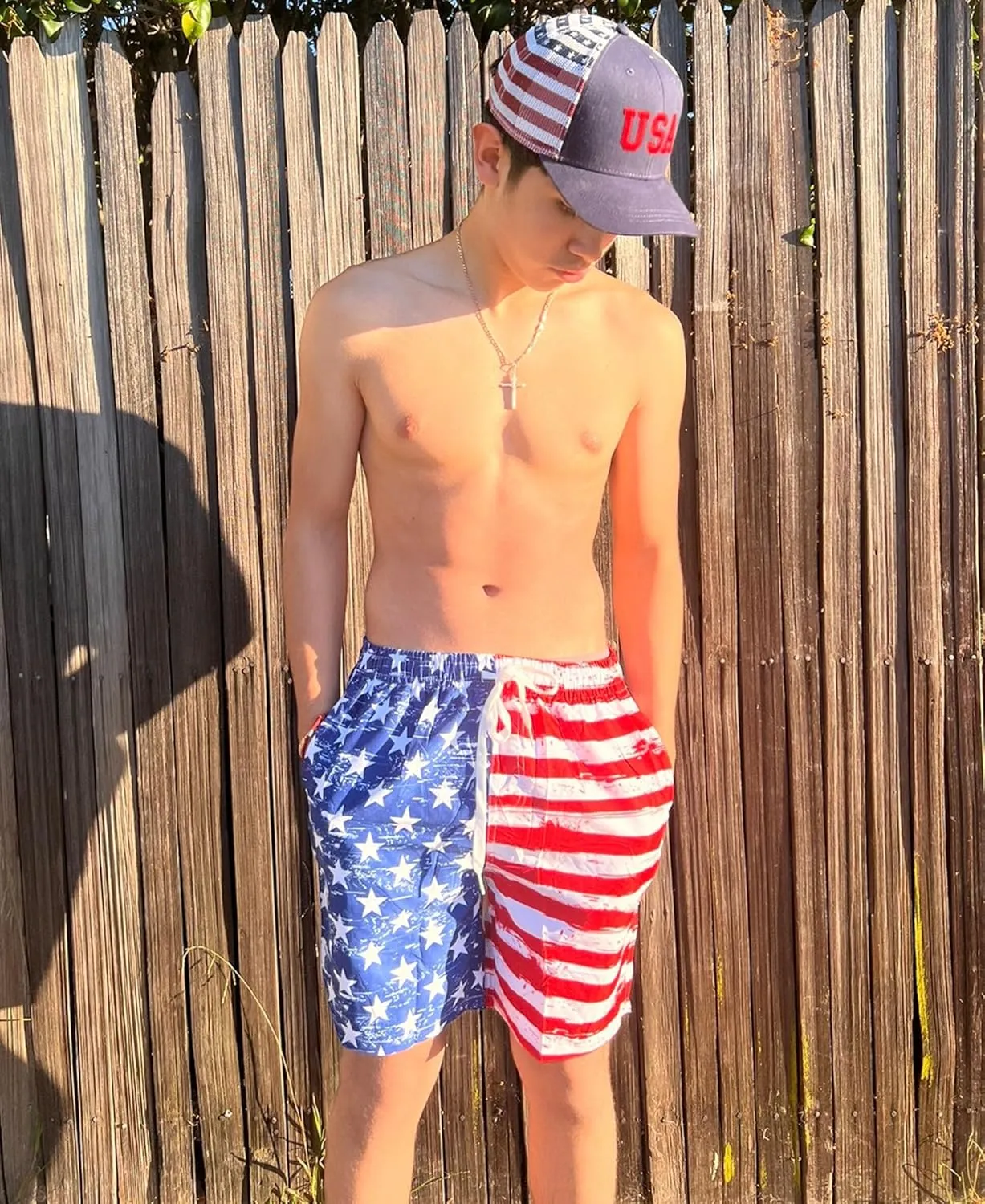 Boys Swim Trunks with Compression Liner Casual Bathing Suit for Kids Swim Shorts 6-18 Years