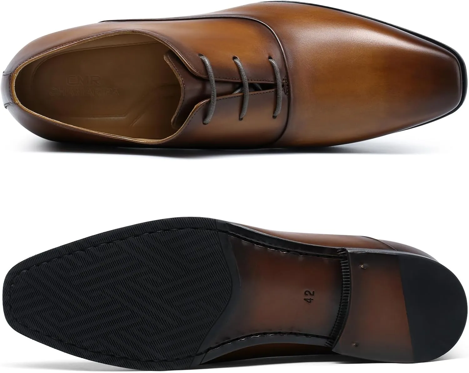 CHAMARIPA Elevator Shoes for Men Invisible Height Increasing Elevator Shoes Lace up Leather Formal Oxford Dress Tuxedo Lift Shoes Make You Taller