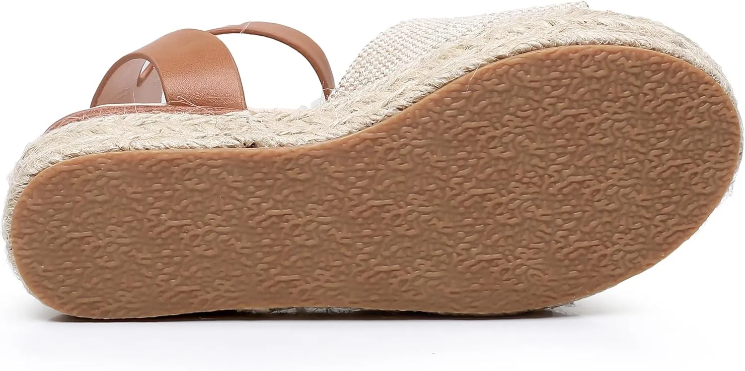 Felabo Girls' Flatform Espadrille Sandals  Open-Toe, Adjustable Ankle Strap, Casual Summer Shoes (Little Kid/Big Kid)