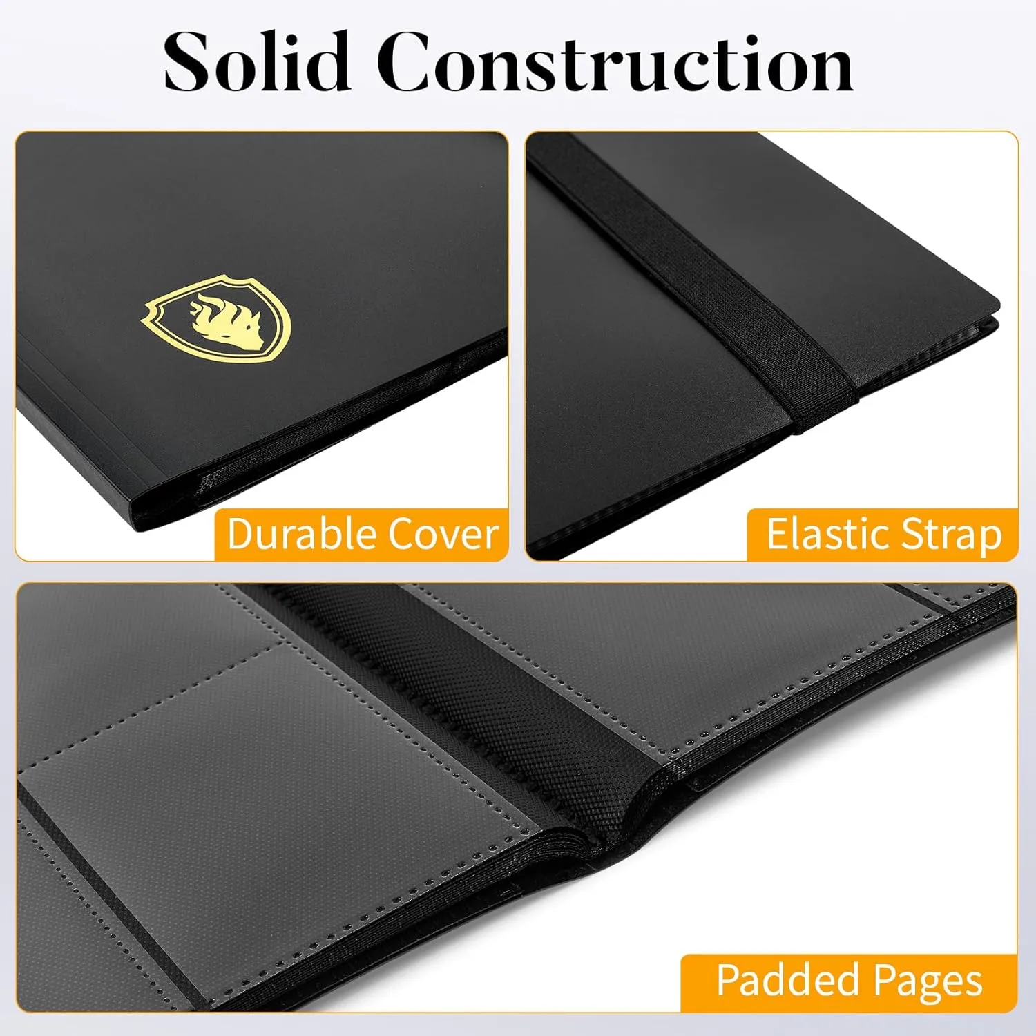 Heavy Duty Card Binder, Fabmaker 9 Pocket Trading Card Binder Holds 360 Cards, Sleek Side-Loading Card Album, Sturdy Card Collection Folder for TCG, MTG, Yugioh, Other Game Cards, Sport Cards, White