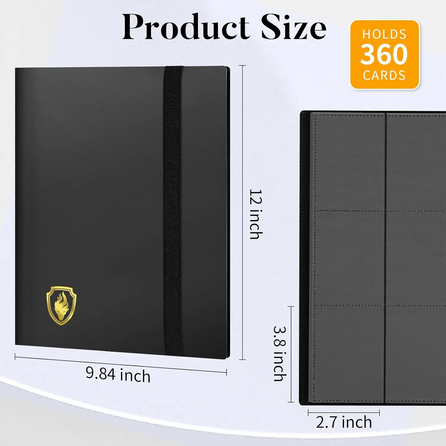Heavy Duty Card Binder, Fabmaker 9 Pocket Trading Card Binder Holds 360 Cards, Sleek Side-Loading Card Album, Sturdy Card Collection Folder for TCG, MTG, Yugioh, Other Game Cards, Sport Cards, White