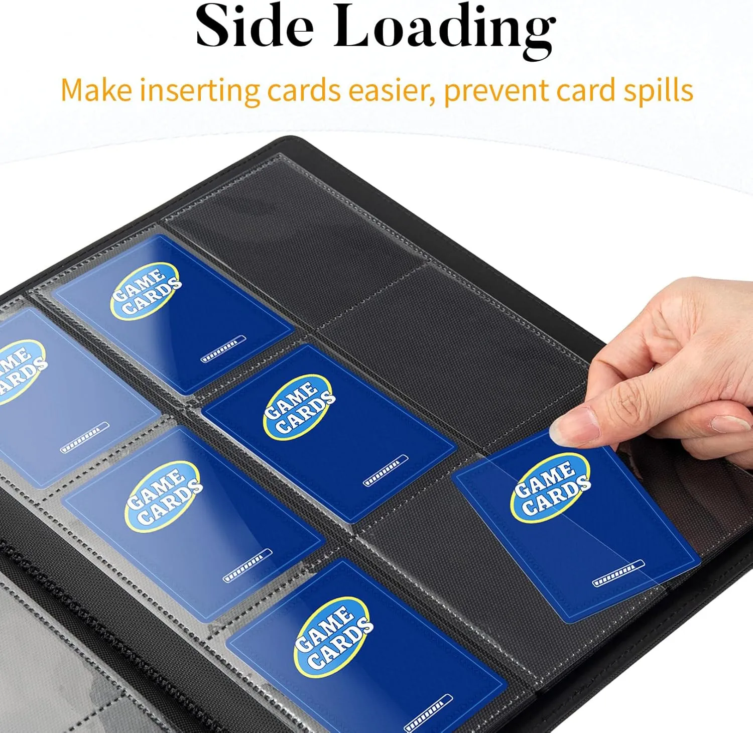 Heavy Duty Card Binder, Fabmaker 9 Pocket Trading Card Binder Holds 360 Cards, Sleek Side-Loading Card Album, Sturdy Card Collection Folder for TCG, MTG, Yugioh, Other Game Cards, Sport Cards, White