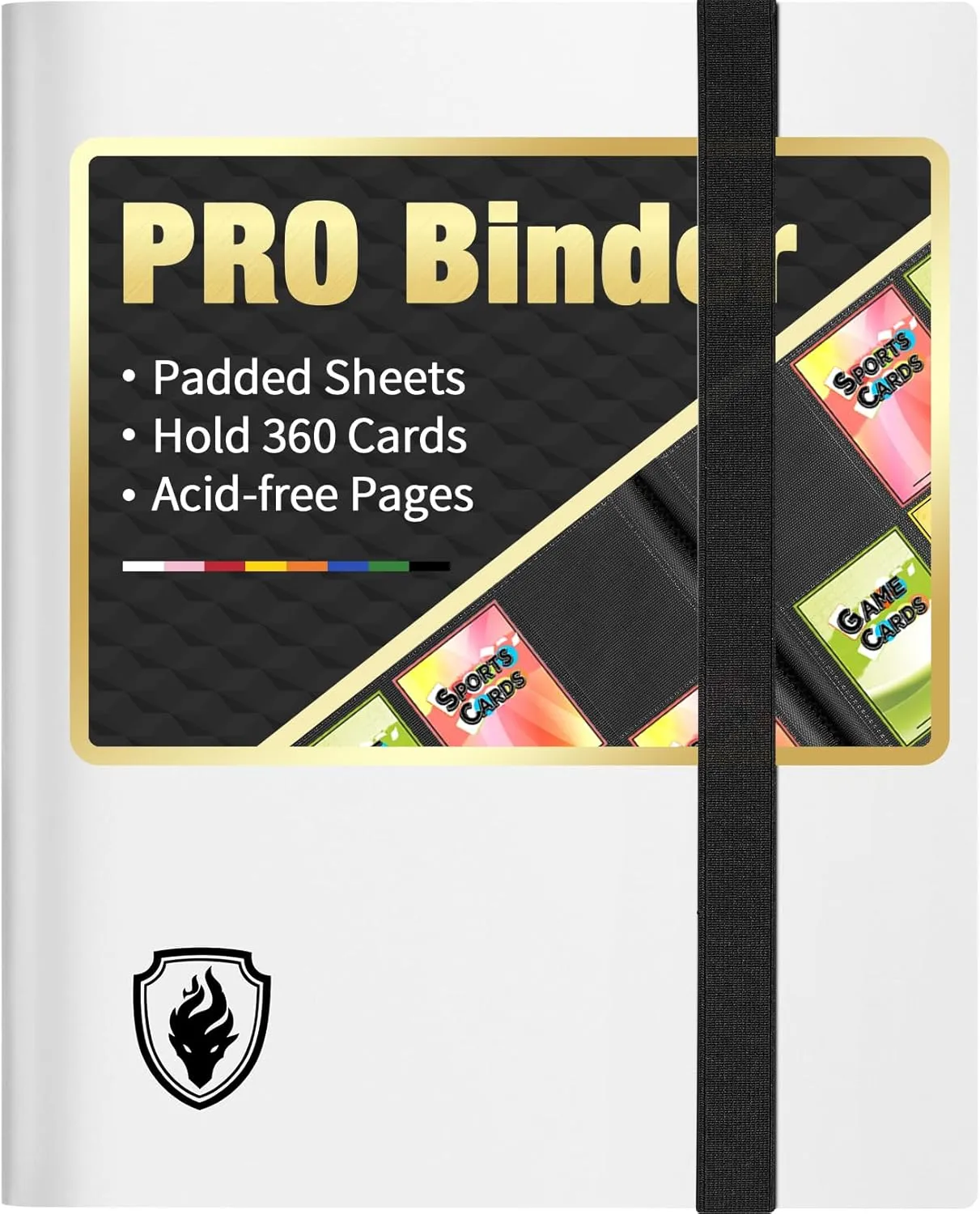 Heavy Duty Card Binder, Fabmaker 9 Pocket Trading Card Binder Holds 360 Cards, Sleek Side-Loading Card Album, Sturdy Card Collection Folder for TCG, MTG, Yugioh, Other Game Cards, Sport Cards, White