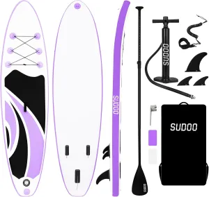 Inflatable Stand Up Paddle Board 106x33- Ultra-Light SUP with Backpack, Pump, Paddle, Coil Leash, 3 Fins, Repair Kit, Stable Design, Non-Slip EVA Deck for Adults & Youth