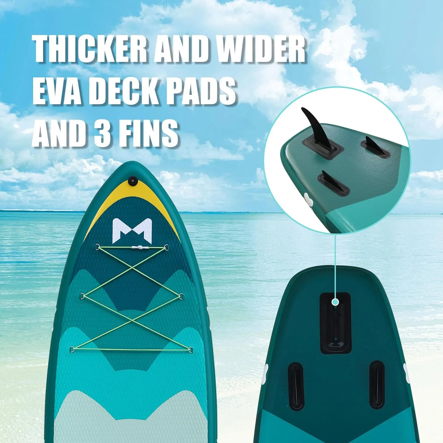 Inflatable Stand Up Paddle Boards with Premium SUP Paddle Board Accessories10'8'' Paddle Boards Water Ripple Design,Wide Stable Non-Slip Comfort Deck for Adult & Youth