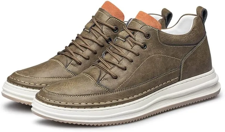 Men's Elevator Shoes Classic Casual Dress Increasing Height Oxford Shoes Casual Ankle Boots Outdoor Walking Shoes Slip On Sneakers