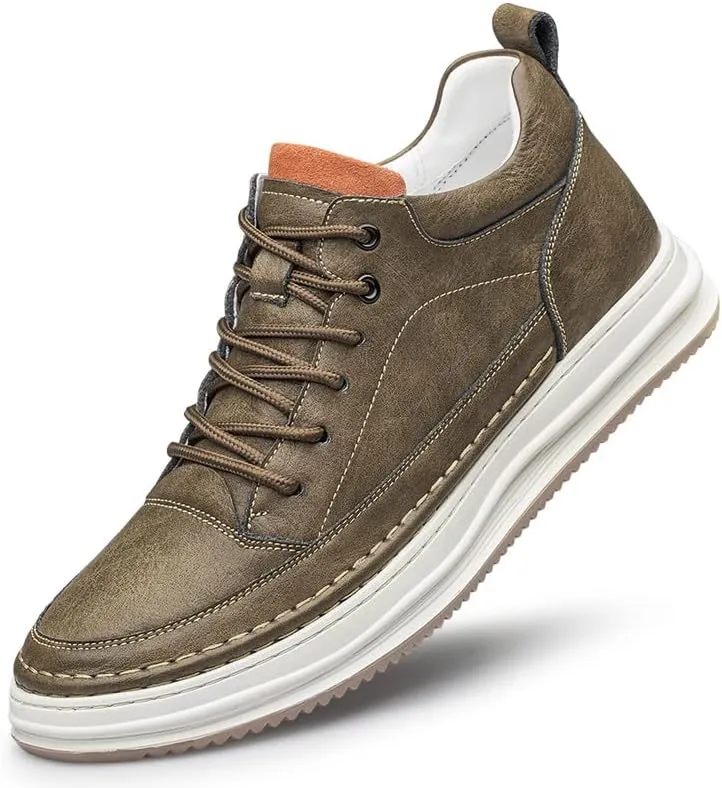 Men's Elevator Shoes Classic Casual Dress Increasing Height Oxford Shoes Casual Ankle Boots Outdoor Walking Shoes Slip On Sneakers