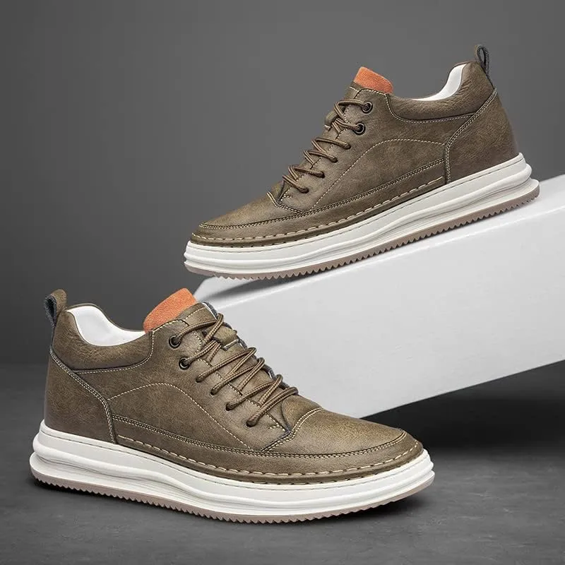 Men's Elevator Shoes Classic Casual Dress Increasing Height Oxford Shoes Casual Ankle Boots Outdoor Walking Shoes Slip On Sneakers