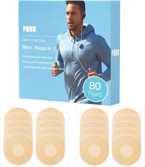 Nipple Covers for Men,100Pcs(50Pairs) or 160Pcs(80Pairs) Mens Nipple Covers,Anti-Chafing Running Nipple Covers Men