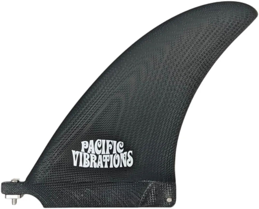 PACIFIC VIBRATIONS Surfboard Longboard Bonzer fin - 6.5" Center Smoke Black Fiberglass