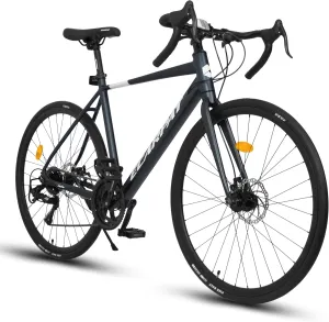 Road Bike 700C Tires, Drop Bar 16 Speeds Hybrid Bike for Men Women, Aluminum Alloy Lightweight Frame Disc Brake Racing Bike, City Commuting Road Bicycle for Men Women, Pink, White, Blue Color
