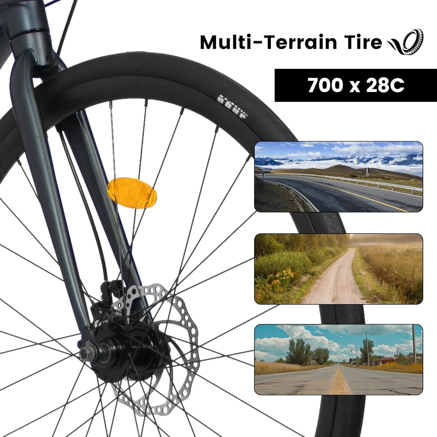 Road Bike 700C Tires, Drop Bar 16 Speeds Hybrid Bike for Men Women, Aluminum Alloy Lightweight Frame Disc Brake Racing Bike, City Commuting Road Bicycle for Men Women, Pink, White, Blue Color