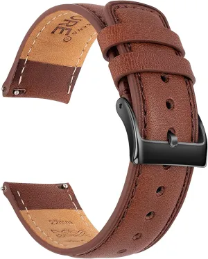 SEURE Quick Release Watch Band,Top Genuine Leather Watch Straps 19mm 20mm 21mm 22mm 24mm for Men and Women