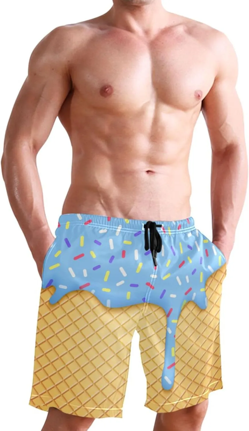 Wamika Men's Beach Shorts Swim Trunks Quick Dry Men Casual Board Shorts with Pockets M-XXL