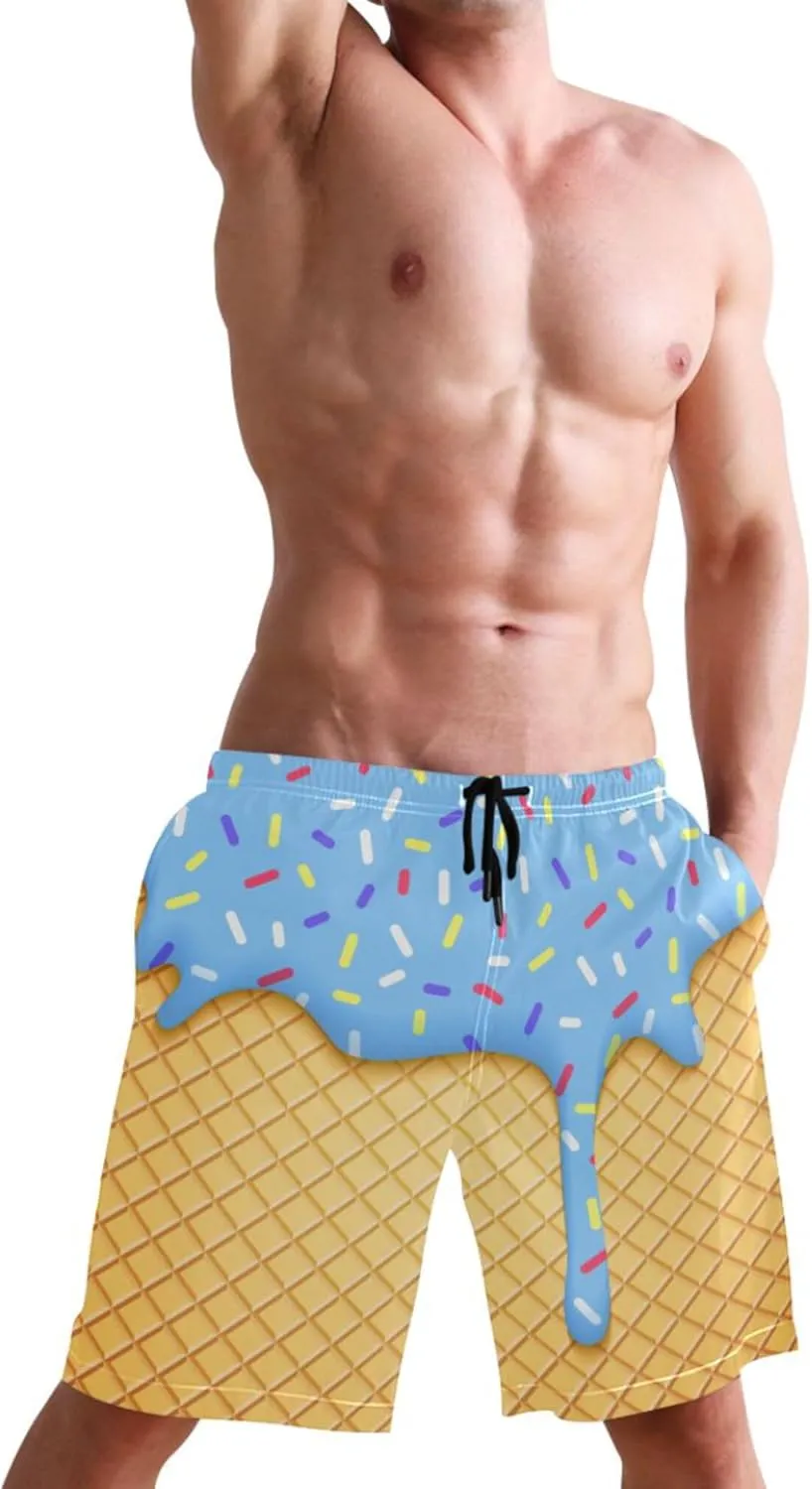 Wamika Men's Beach Shorts Swim Trunks Quick Dry Men Casual Board Shorts with Pockets M-XXL