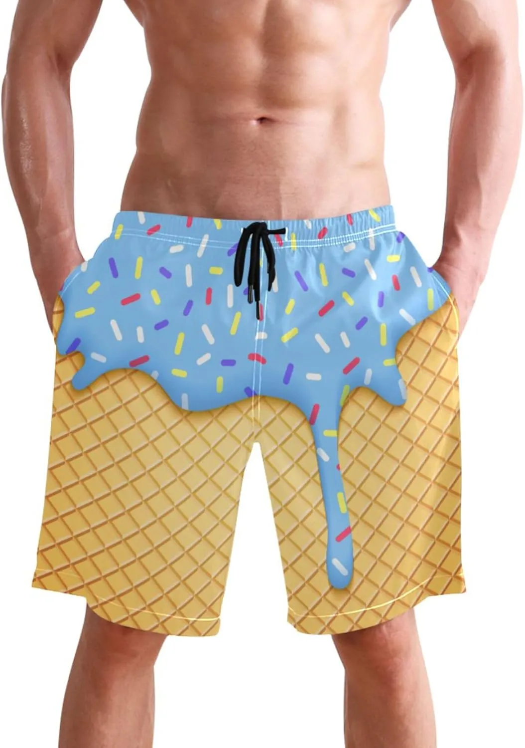 Wamika Men's Beach Shorts Swim Trunks Quick Dry Men Casual Board Shorts with Pockets M-XXL